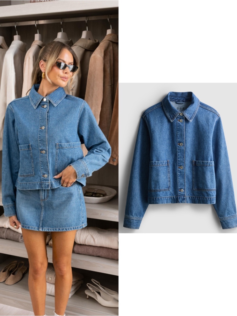 Primark Blue Denim Cropped Jean Jacket